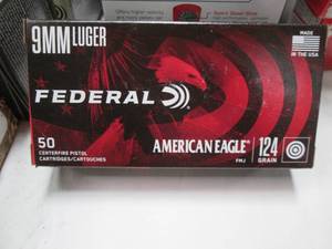 lot 105 image: Federal American Eagle 9mm Luger FM...