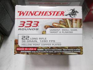 lot 106 image: Winchester 22 Long Rifle 36 grain 1...