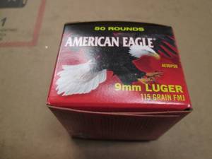 lot 117 image: Federal American Eagle 9mm Luger FM...