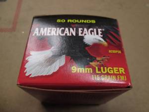 lot 122 image: Federal American Eagle 9mm Luger FM...