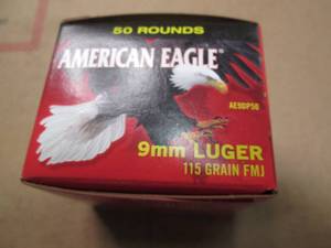 lot 123 image: Federal American Eagle 9mm Luger FM...