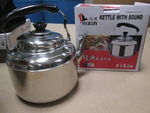 lot 156 image: 4L Stainless Whistling Tea Kettle...