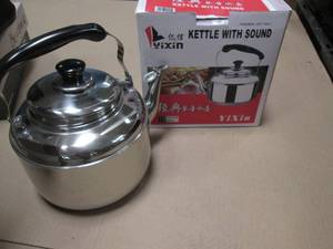 lot 161 image: 4L Stainless Whistling Tea Kettle...
