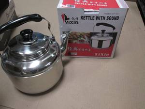 lot 162 image: 4L Stainless Whistling Tea Kettle...