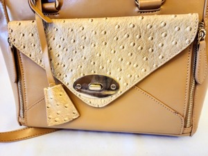 Tan Textured Leather Handbag