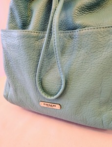 Coach Blue Leather Drawstring ToteHandbag