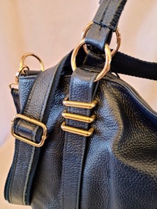 Navy Leather Handbag