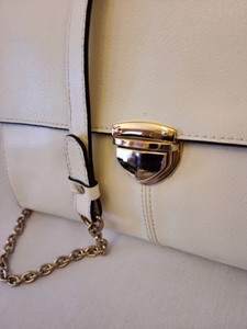 Cream Leather Crossbody Purse