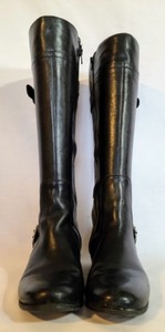 Nine West Black Leather Riding Boots