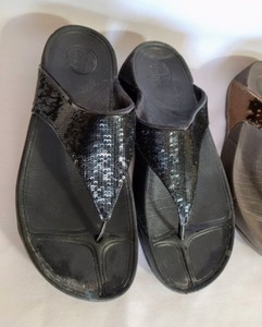 Three Pairs Of Flip Flop Brand Wedge Sandals