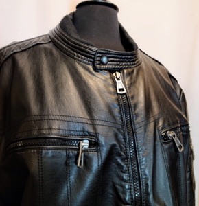 INC Black Faux Leather Jacket