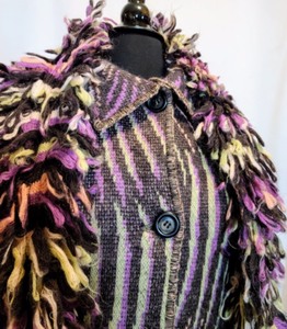 Colorful Wool Blend Sweater Coat by Carlisle