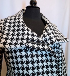 Talbots Black And White Checked Cropped Jacket