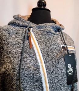 New Grey Hooded Zip Up