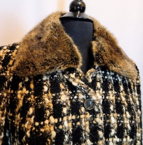 Talbots Wool Blend Jacket With Removable Fur Collar