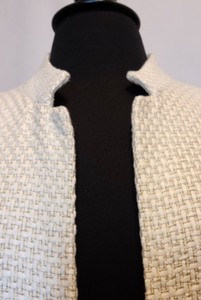 Chicos Cream And Gold Embellished Jacket