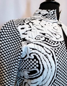 Chicos Black And White Pattern Jacket