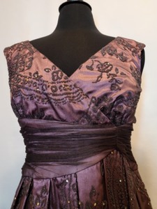 Coldwater Creek Mauve Dress With Beaded Overlay