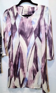 Pair Of Chicos Colorful Print Shirts