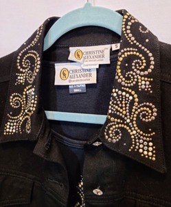 Christine Alexander Studded Denim Jacket and Matching Shirt