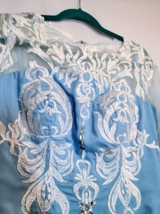 Beautiful Blue and White Lace Wedding Gown