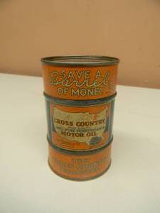 lot 45 image: VINTAGE ADVERTISING CROSS COUNTRY OIL CAN BANK 4 - Sears, Roebuck and Co. - RARE AWESOME PIECE - SEE PICTURES