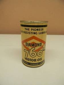 lot 71 image: VINTAGE RARE - DIAMOND 760 MOTOR OIL CAN ADVERTISING BANK 3 12 - AWESOME PIECE - RARE - SEE PICTURES
