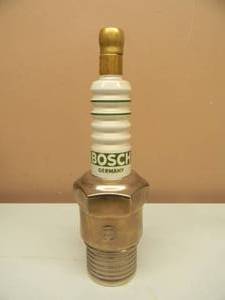 lot 79 image: AMAZING PIECE - Bosch Friedel W. Germany Ceramic Spark Plug Liquor Decanter Bottle - AMAZING PIECE - APPROX 12 - NICE - SEE PICTURES