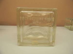 lot 93 image: Vintage Advertising Promotional Bank - ESSO GASOLINE Glass Block - NICE - APPROX 5 BY 5 - SEE PICTURES