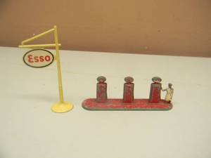 lot 108 image: VINTAGE ESSO GASOLINE GAS PUMPS & SIGN BY LESNEY - NICE - SEE PICTURES