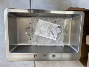 lot 41 image: Avenue Drop-inUndermount Stainless Steel 33 in. Single Bowl Kitchen Sink with Bottom Grid by Elkay