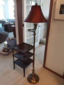 lot 27 image: 3-Tier Side Table & Floor Lamp