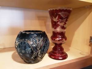 lot 49 image: Vintage Colored Glass