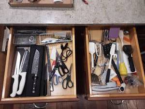lot 60 image: 3-Drawers Of Kitchen Utensils & Knives