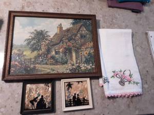 lot 98 image: Vintage Pictures, Silhouettes & Needlework