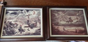 lot 119 image: 2-Framed Cowboy Pictures By Berge