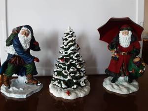 lot 148 image: Pipka Large Woodland Sparkling Tree, Let It Snow Santa, Starlight Santa