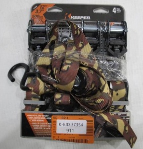 lot 911 image: Keeper 4-Pack Pistol Grip Ratchet Straps