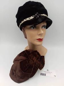 1930s40s Silk Velvet Cloches  (Valued $160)