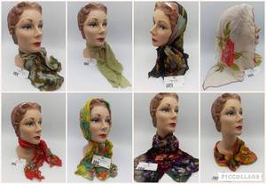 Vintage 1920s-1950s Silk and Velvet Scarf Collection and Vintage Shoe Stand (Valued $250)