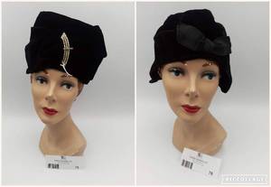 1920s and 1940s Antique Silk Velvet Hats  (Valued $160)