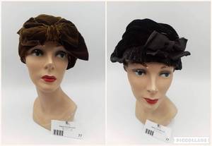 1930s40s Silk Velvet Cloche Collection  (Valued $160)