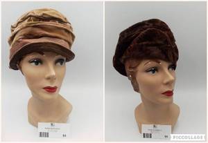 Antique 1920s Silk Velvet Cloche Set (Valued  $160)