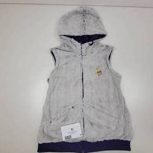 Stunning Womens Medium Faux Fur Vikings Hooded Vest