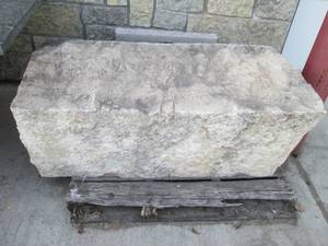 Limestone cubed bench...