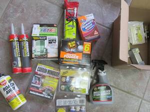 Box of chemicals and hardware...