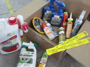 Box of hardware and chemicals...