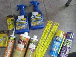 Box of chemicals and hardware...
