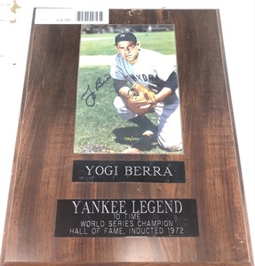 lot 1291 image: SIGNED Yogi Berra Plaque