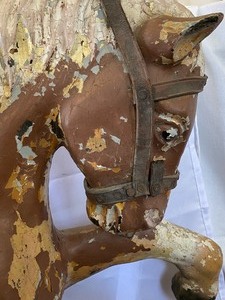 lot 1 image: Vintage Painted Carousel Horse